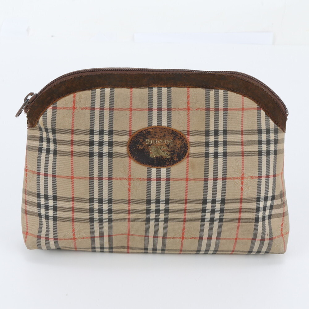 Burberry Nova Check Shadow Horse Leather Second Bag Clutch Pouch for Men